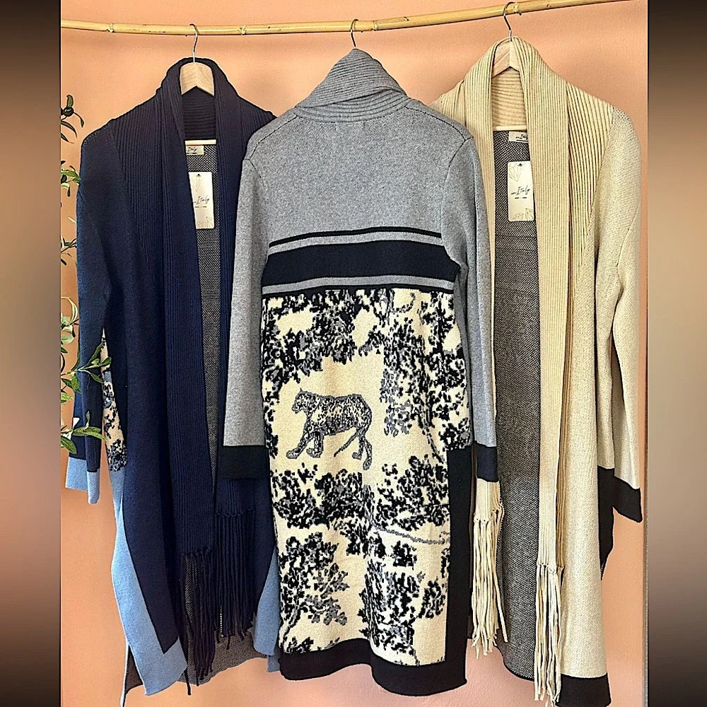 Animal Pint Long Open Italian Cardigan - Picture 3 of 5